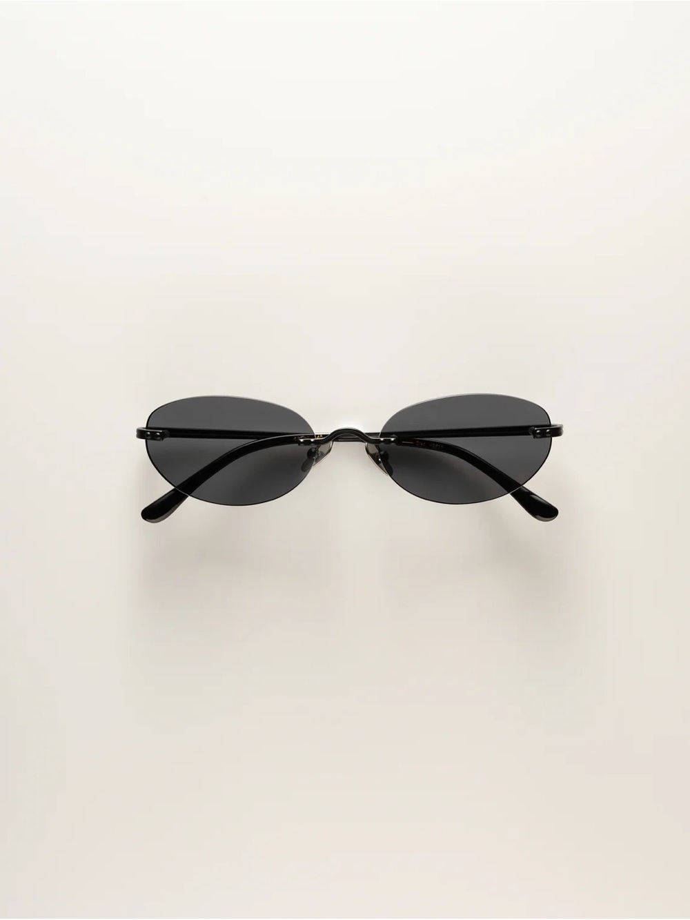 VEHLA Black Oval Rimless Sunglasses CLEO - BLACK/SMOKE